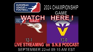 ELF FOOTBALL LEAGUE GAMEDAY LIVE STREAM SEPT 22nd 915AM EST [upl. by Spooner]