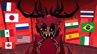 Alastor  Lets begin Stayed Gone in DIFFERENT LANGUAGES Hazbin Hotel S1E2 SPOILER WARNING [upl. by Alahcim]