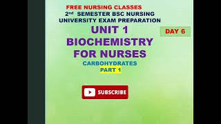 CARBOHYDRATES IN BIOCHEMISTRY DAY 6 UNIT 1 BSC NURSING TUITION [upl. by Beret334]