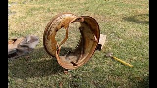 Allis D17 Tractor Rim patch repair [upl. by Oilut]