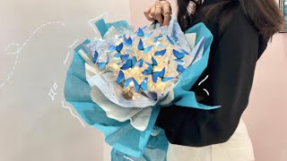 How to make butterfly bouquet 𐙚 a tutorial [upl. by Ahsienyt]