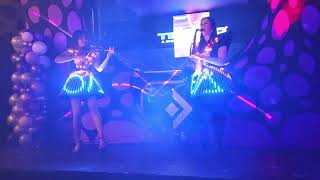 LED Dress Costume Violinist amp Sax Player Performing Levitating [upl. by Nare418]