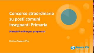 Percorso Formativo online di Preparazione Concorso Straordinario Primaria con UDA [upl. by Silbahc]