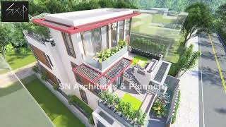 30X60 Feet 1800 Sqft Stepped Garden Villa with Waterfall Landscape at Entrance [upl. by Norrek978]