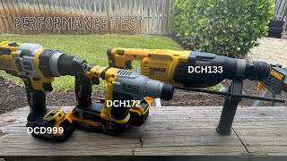 Which is the best Dewalt 20v SDS Hammer Drill DCD999 DCH172 DCH133 Performance Test [upl. by Flieger62]