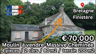 ENG SUB Bretagne Finistère  € 70000  Moulin 4 pieces 2 Chambres 80 m2 terrain 200 m2 [upl. by Ymmac]