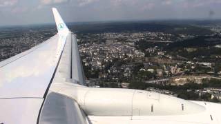 Luxair Boeing 737800 landing at ELLXLUX Airport [upl. by Earezed]