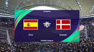 Spain vs Denmark 12102024 UEFA Nations League PES 2021 [upl. by Lyssa]