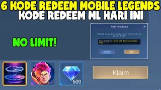 NO LIMIT 6 KODE REDEEM ML HARI INI KODE REDEEM MOBILE LEGENDS KODE REDEEM ML TERBARU DESEMBER 2024 [upl. by Irrab]