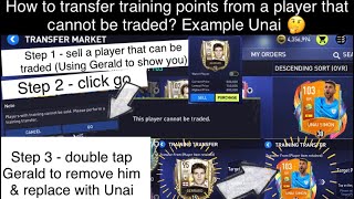 Fifa Mobile 22 How to transfer training points out of a player that cannot be traded 🤔 [upl. by Ita]