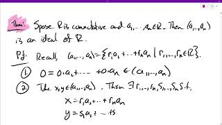 Section 32 Ideals Ideal Generated by Finitely Elements is Ideal [upl. by Carlstrom791]