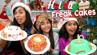 Holiday Freakcake Challenge  Sis Vs Sis  Challenges  GEM Sisters [upl. by Glanville]