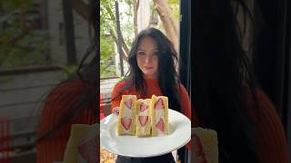 Strawberry Sando cooking sandwich easyrecipe [upl. by Gurango]