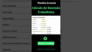 Planilha para Cálculo de Rescisão Trabalhista Gratuita [upl. by Hey622]