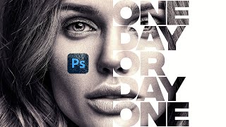 HALF FACE TEXT PORTRAIT EFFECT  PHOTOSHOP TUTORIAL [upl. by Arikat]