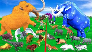 Modern Mammals vs Cenozoic Beasts Size Comparison Mammoth TRex Vs Elephant Lion Animal Epic Battle [upl. by Korry]