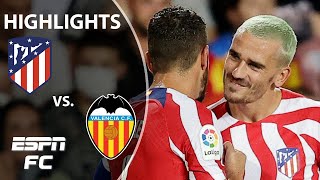 Antoine Griezmann powers Atletico Madrid past Valencia  LaLiga Highlights  ESPN FC [upl. by Assilak998]