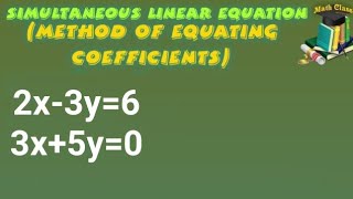 Equating the coefficients method Simultaneous linear equations class 8 [upl. by Nahn]