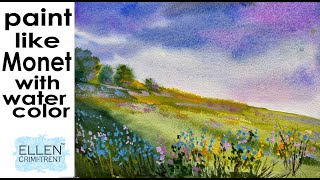 Paint Impressionistic landscape with Watercolor  Simple techniques [upl. by Blanding382]