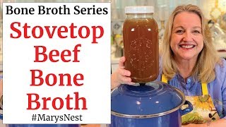 How To Make Stovetop Beef Bone Broth [upl. by Ahtela]