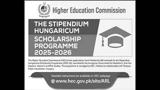 HEC Stipendium Hungaricum Scholarship Programme 2025 26 Apply Online Bachelors Masters amp PhD Studie [upl. by Giannini]