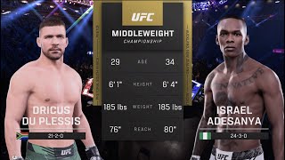 UFC 305 Du Plessis vs Adesanya UFC 5 Simulation [upl. by Goodspeed292]