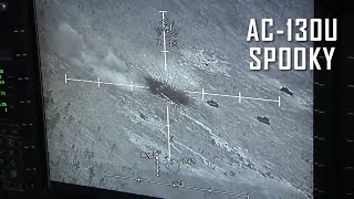 AC130U Spooky Gunship in Action Live Firing [upl. by Anirtik158]