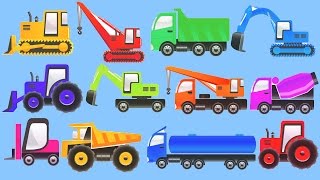 Learn Colors with Tractor and Excavator  Cartoons for Kids and babies [upl. by Adia]