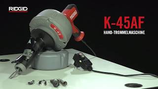 RIDGID K45AF HandTrommelmaschine [upl. by Nnailuj]