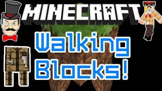 Minecraft Mods  WALKING BLOCKS Mod  Tame a Furnace  Creeping Crafting Table [upl. by Aldora]