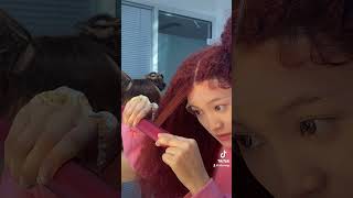 Straight or curling zlikewig curlyhair curlmyhairwithme fyp bighair reddishbrownwig redwig [upl. by Innad549]