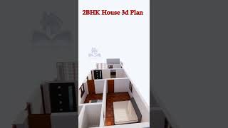 2BHK house plan 3d floor plan shorts civil interior elevation sketchup home beginners [upl. by Aenotna]