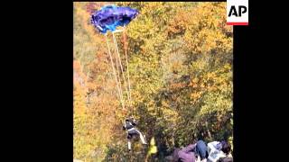 A parachutist died when his parachute did not open during a jump off a West Virginia bridge [upl. by Rehpinej]