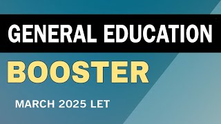 Gen Ed  BOOSTER  March 2025 LET [upl. by Marisa761]