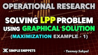 Maximization LPP problem using Graphical Solution  Example 1  Operational Research [upl. by Ainegue]