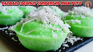 How to make PANDAN COCONUT CONDENSED MILK PUTOPUTO RECIPECONDENSED MILK PUTONEGOSYO IDEA [upl. by Olimac]