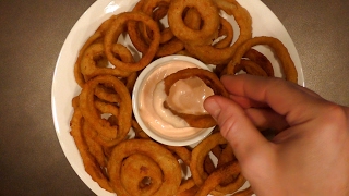 ASMR Eating Onion Rings with Homemade Dip No talking Ultra Crunchy [upl. by Michi358]