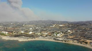 Wildfire devastation on Greek island of Rhodes seen from above  AFP [upl. by Faust184]