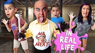 Mr Meat Horror Game In Real Life FUNhouse Family [upl. by Siradal]