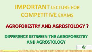 AgroforestryAgrostology and Graminology with their differences in detail [upl. by Akinas364]