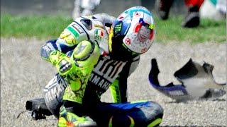 Aragon 2014  MotoGP  Valentino Rossi Crash [upl. by Llenrrad]