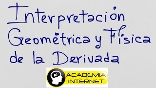 Interpretación geométrica y física de la derivada [upl. by Primaveria]