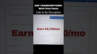 Earn 2750 per mo ANP Transcriptions [upl. by Griffis]