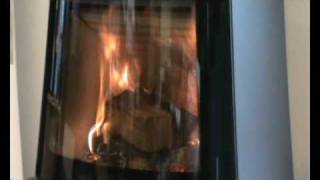 Hwam 3320 woodburning stove burning and operating [upl. by Airdnola]