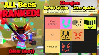 I Ranked ALL Bees After The New Update in Bee Swarm Simulator BEST to WORST Bees 2024 Edition [upl. by Assennev853]