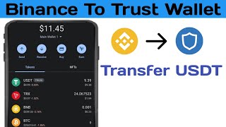 Binance to Trust Wallet USDT Transfer  How To Transfer Usdt From Binance to Trust Wallet [upl. by Yenhpad242]