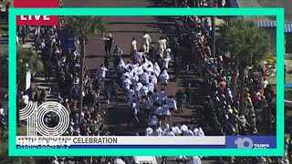 Tarpon Springs Greek Orthodox church Epiphany cross dive winner celebrated by peers [upl. by Nivk]