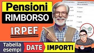 PENSIONI ✅ RIMBORSO IRPEF NETTO E CONGUAGLI 2024 ➜ TABELLE DATE ESEMPI INPS 730 IMPORTI QUANDO [upl. by Wenger]