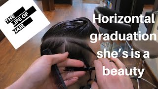 Horizontal Graduation Haircut  The Wedge  The Firefly  Vidal Sassoon [upl. by Natrav14]