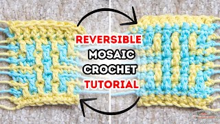 How to REVERSIBLE MOSAIC CROCHET  Easiest Tutorial [upl. by Keryt51]